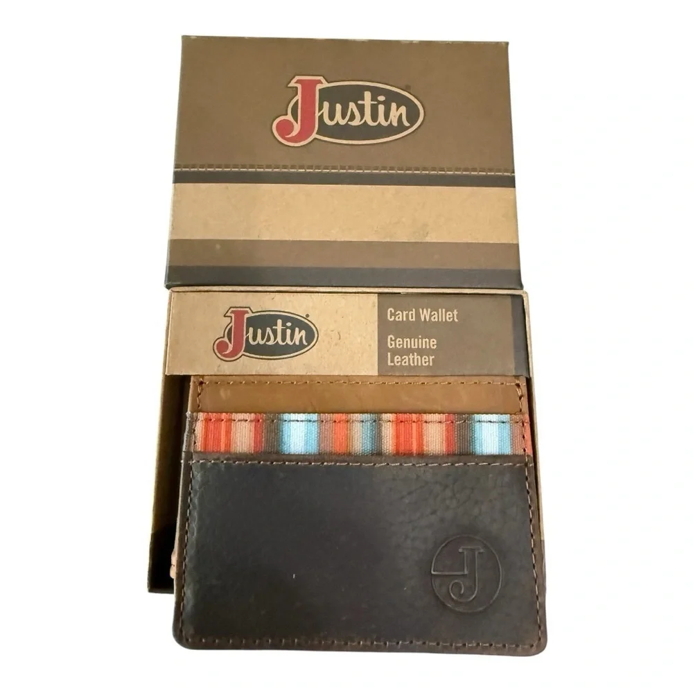 Justin Genuine Leather Card Wallet | Money Clip Back